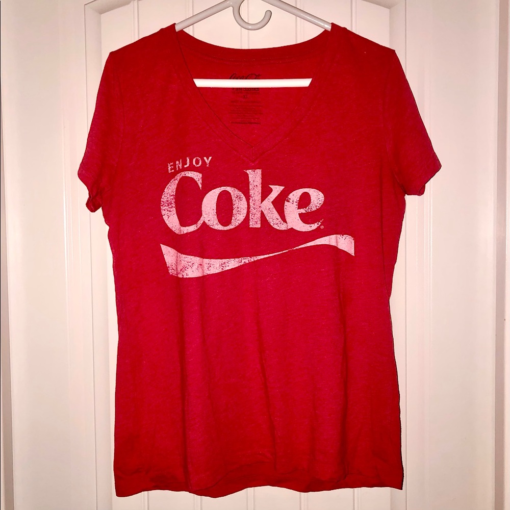 Red Coca-Cola Women’s Short Sleeve V-Neck Shirt